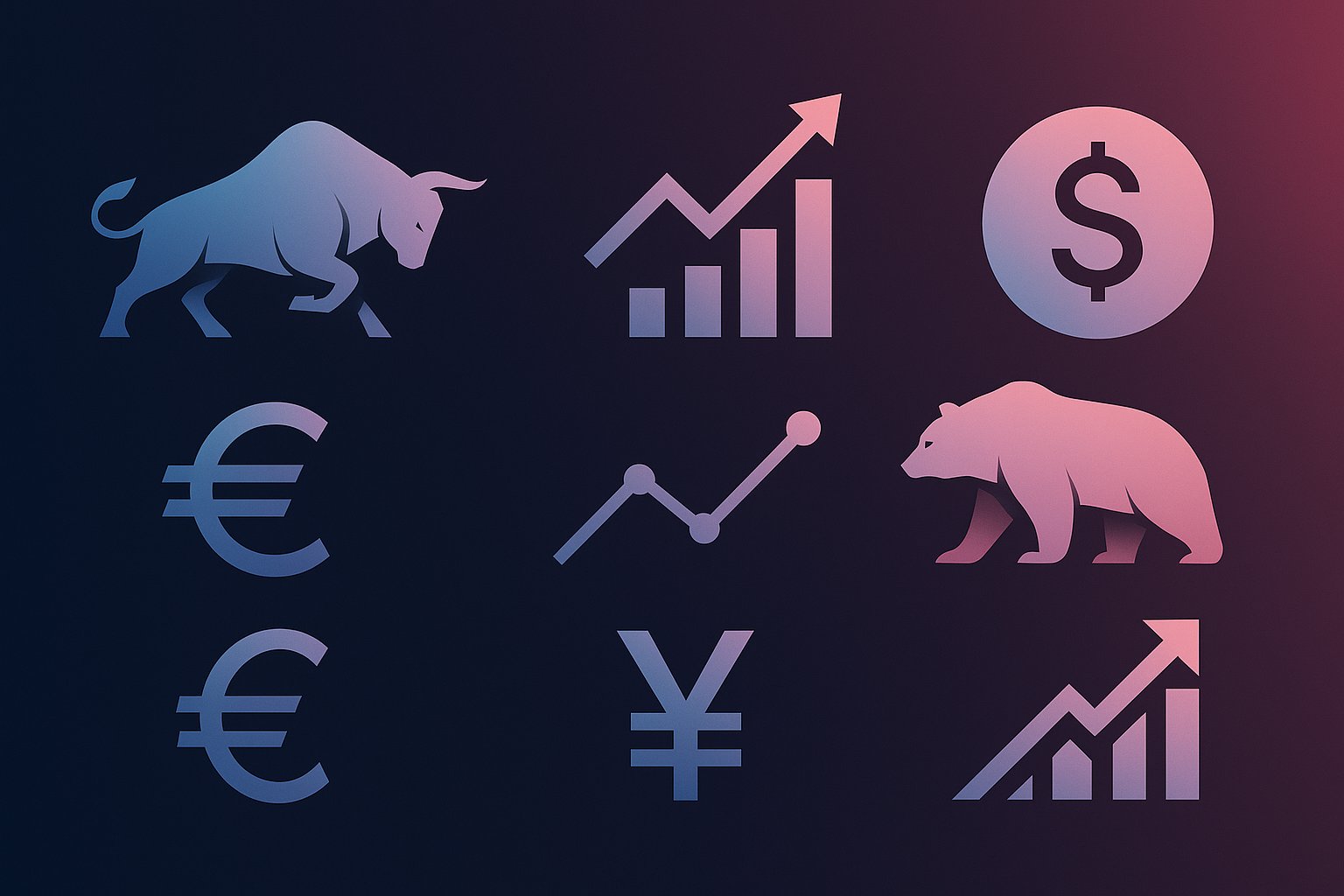 Trader-Cockpit aiquant concept 4 financial symbols web